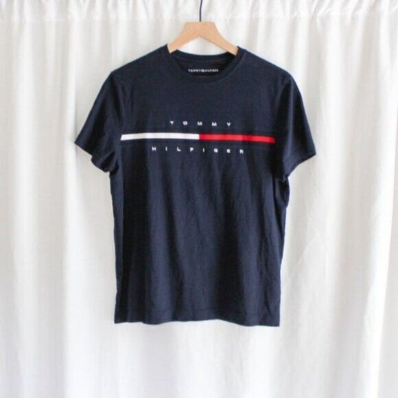 Tommy Hilfiger Women's Signature Stripe Graphic Tee Short Sleeve Crew Neck Small - Picture 2 of 7